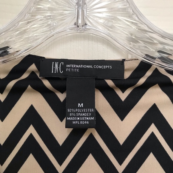 INC International Concepts Mod Zig Zag Print Wrap Dress - Picture 3 of 8
